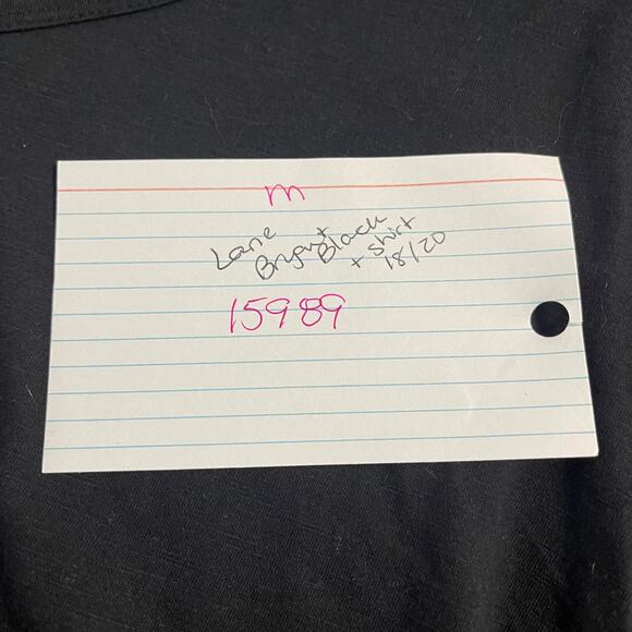 Lane Bryant tee t-shirt blouse top women's 18 - 20 knit black v-neck light wt - Picture 14 of 16